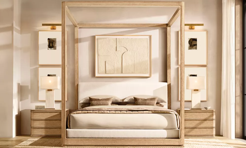 RECTANGULAR COLUMN TRAVERTINE TABLE LAMP - Image 3