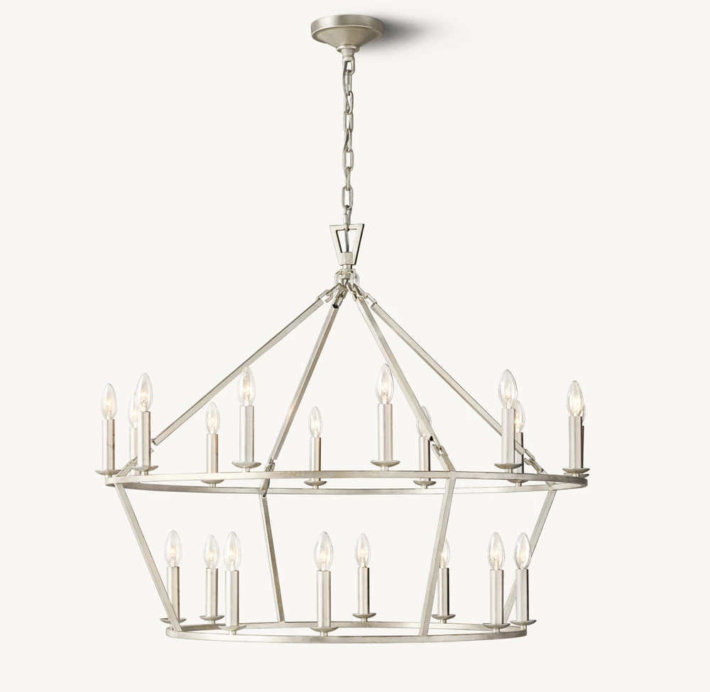 19TH C. ENGLISH OPENWORK TWO-TIER ROUND CHANDELIER 40