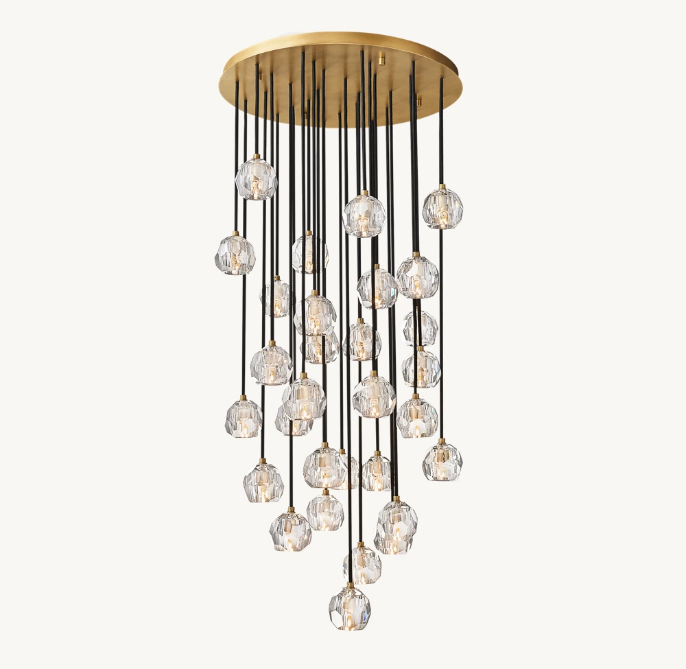 BOULE DE CRISTAL CLEAR GLASS ROUND CLUSTER CHANDELIER 30