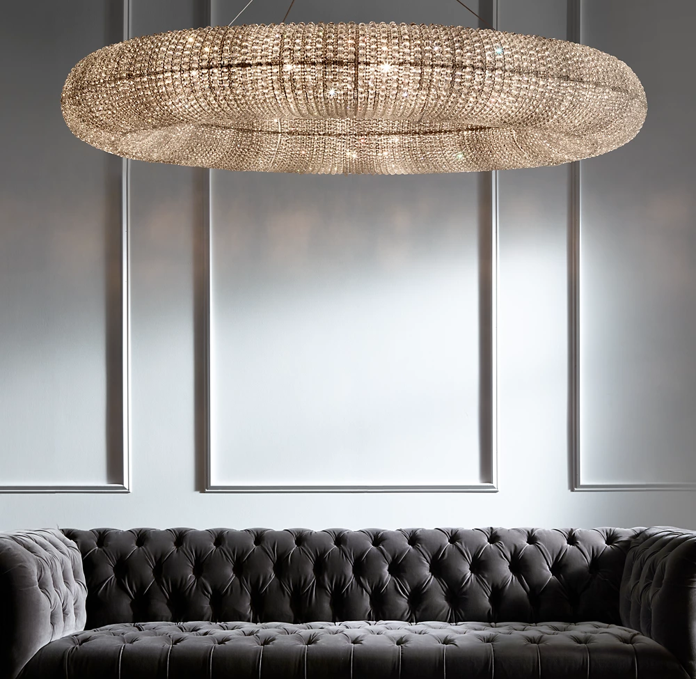 CRYSTAL HALO CLEAR ROUND LED CHANDELIER 72