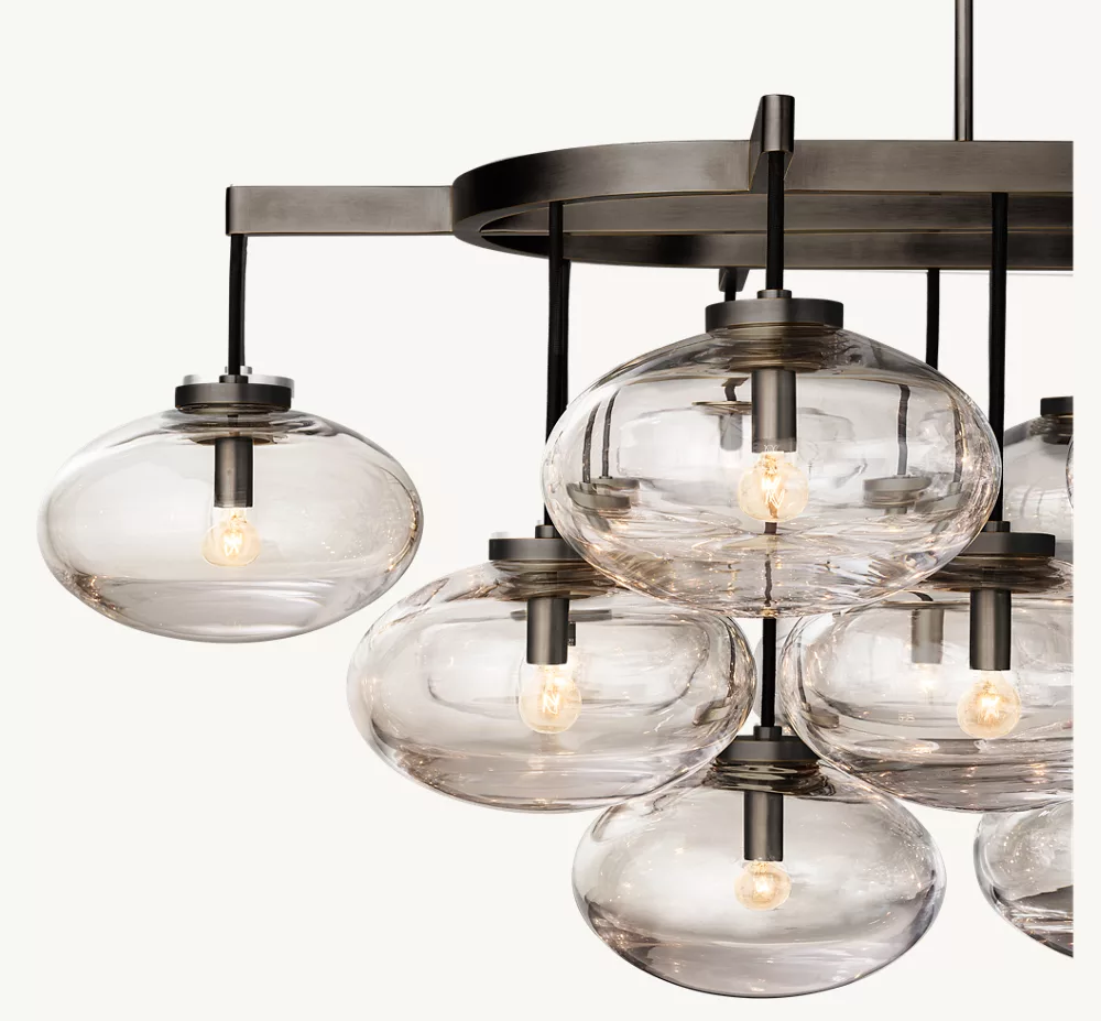 CABRETTE CLEAR GLASS LINEAR CHANDELIER 72