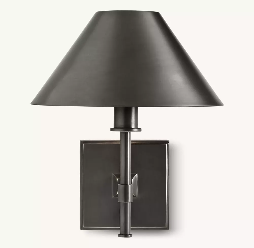 PETITE CANDLESTICK METAL SHADE SCONCE - Image 1
