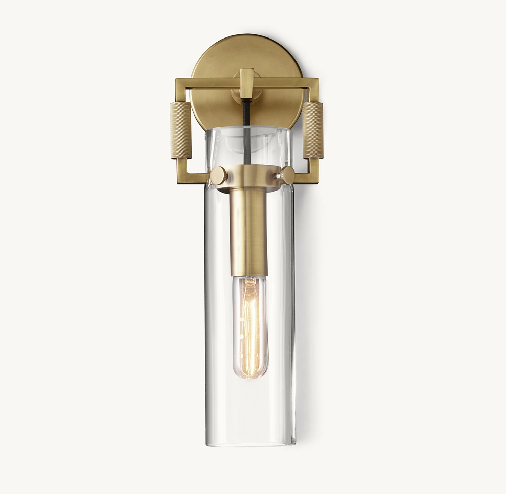 MACHINIST GLASS CYLINDER SCONCE 12