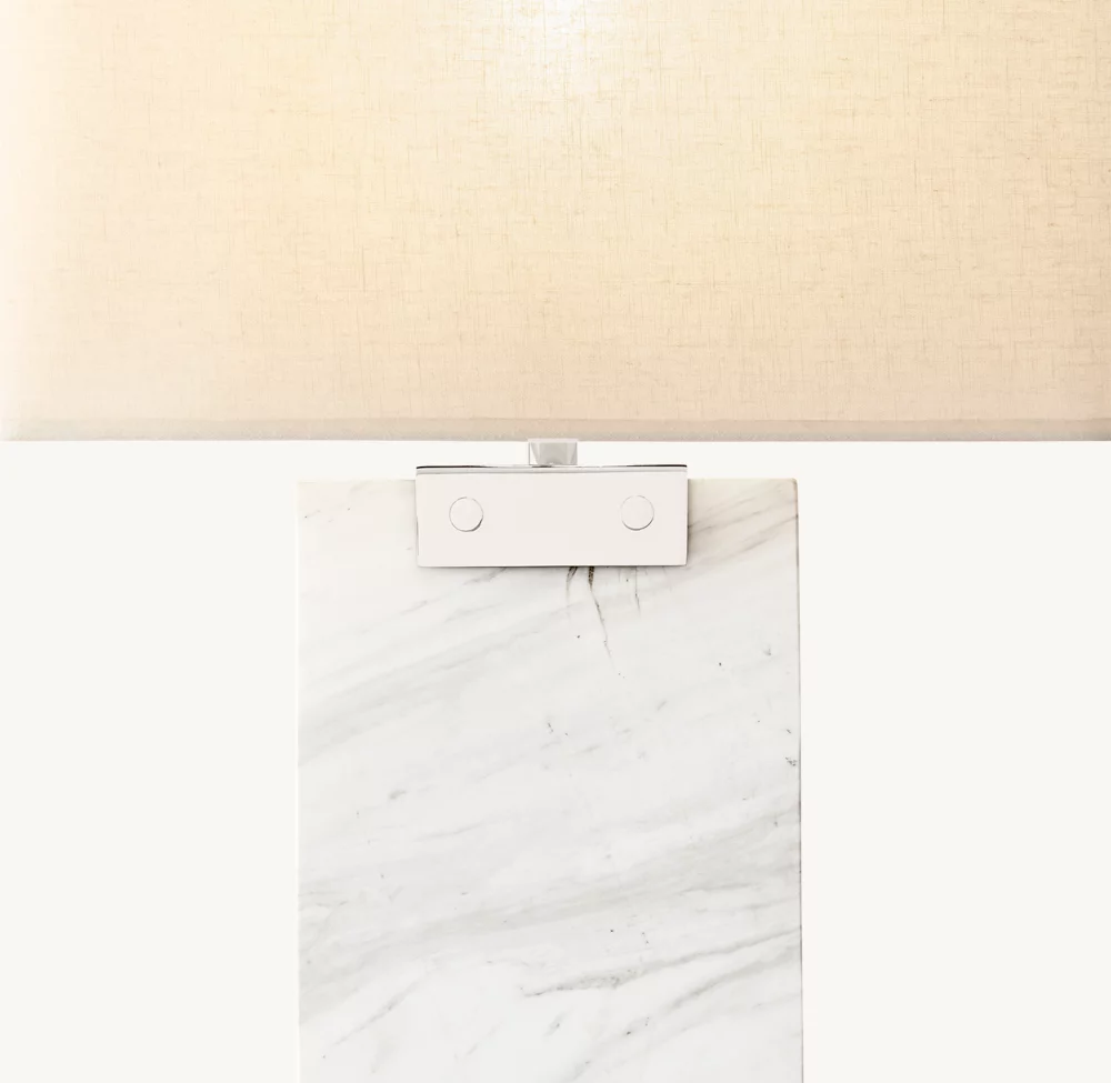 RECTANGULAR COLUMN MARBLE TABLE LAMP - Image 2
