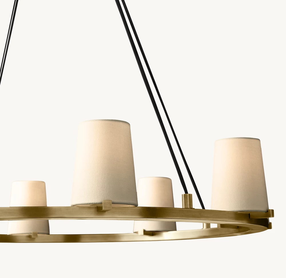 PAUILLAC FABRIC SHADE ROUND CHANDELIER 36
