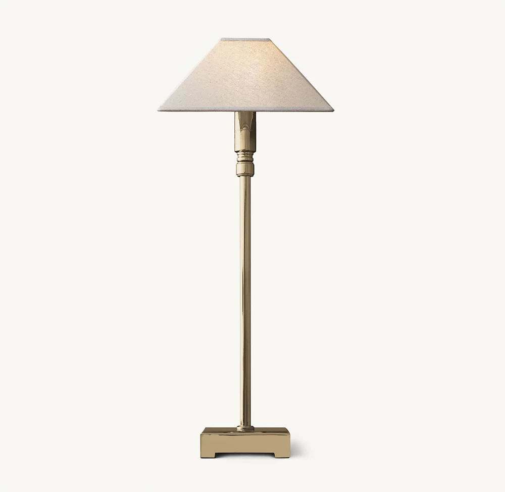 PYRAMID LINEN SHADE TELESCOPING TABLE LAMP - Image 1