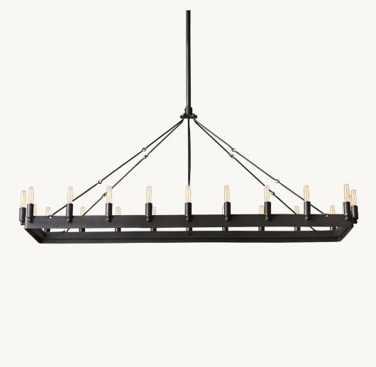 CAMINO VINTAGE CANDELABRA RECTANGULAR CHANDELIER 52