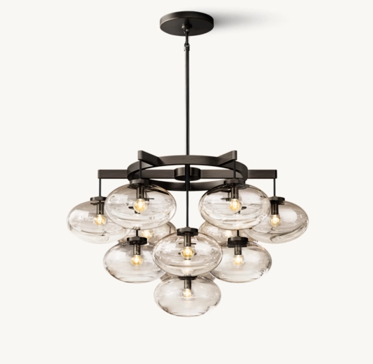 CABRETTE CLEAR GLASS ROUND CHANDELIER 36