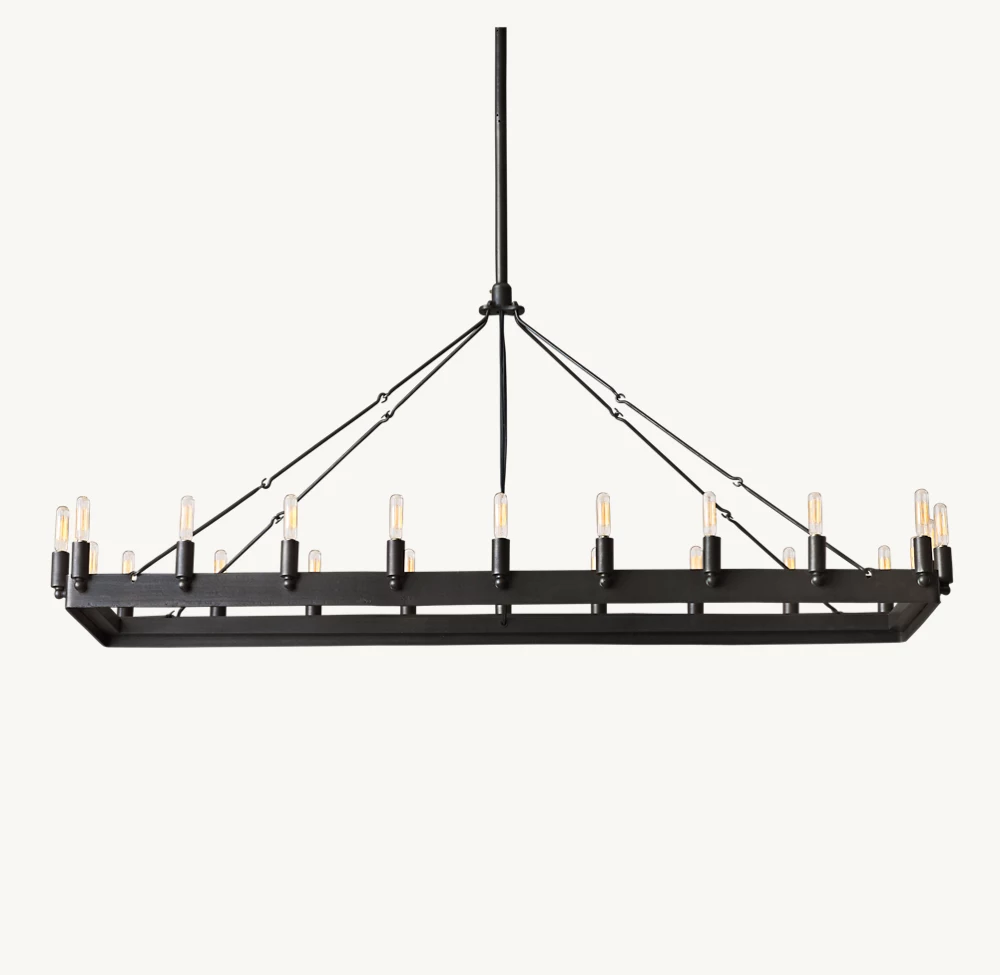 CAMINO VINTAGE CANDELABRA RECTANGULAR CHANDELIER 52