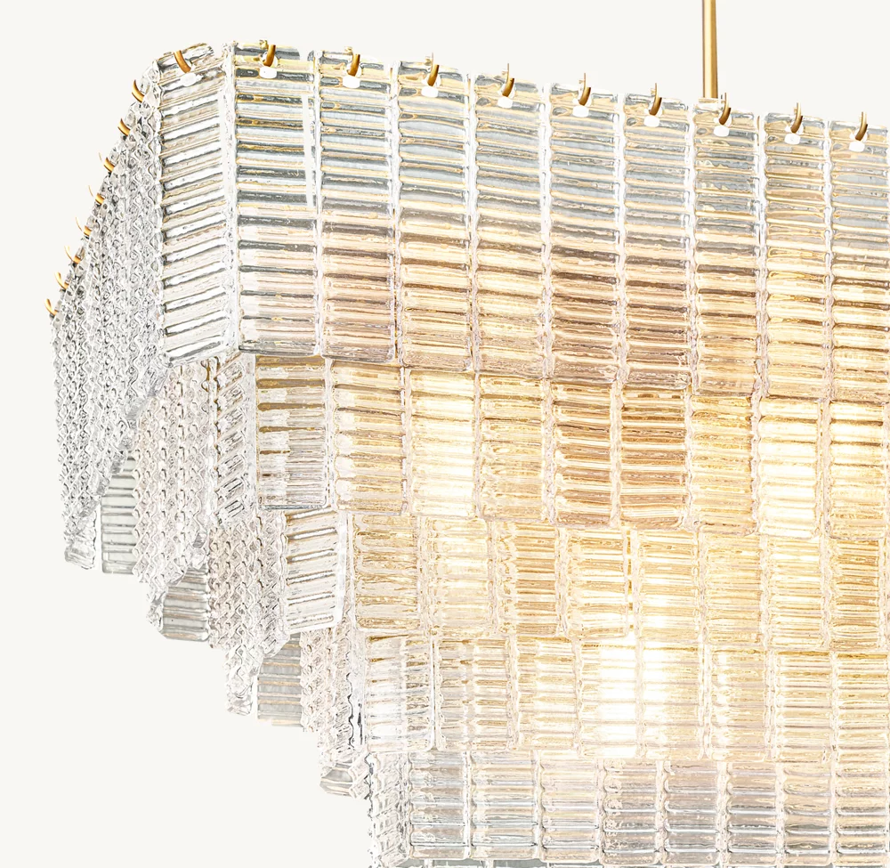 SIRENE CLEAR GLASS RECTANGULAR CHANDELIER 77