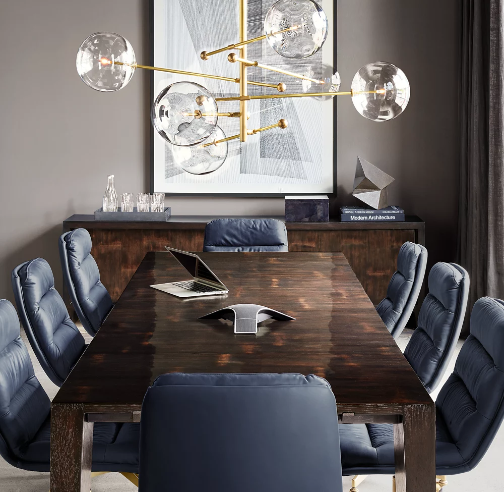 GLASS GLOBE MOBILE SIX-ARM CHANDELIER 55