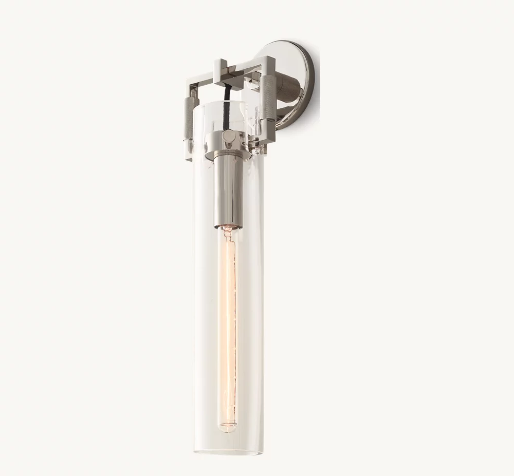 MACHINIST GLASS CYLINDER SCONCE 16