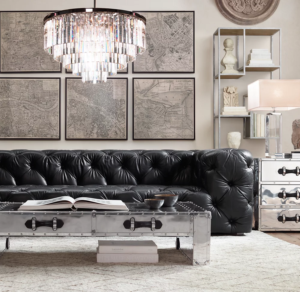 1920S ODEON ROUND CHANDELIER 32