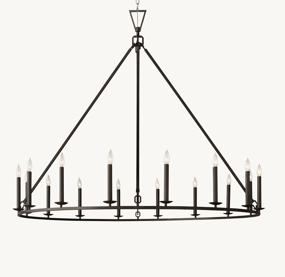 19TH C. ENGLISH OPENWORK ROUND CHANDELIER 60