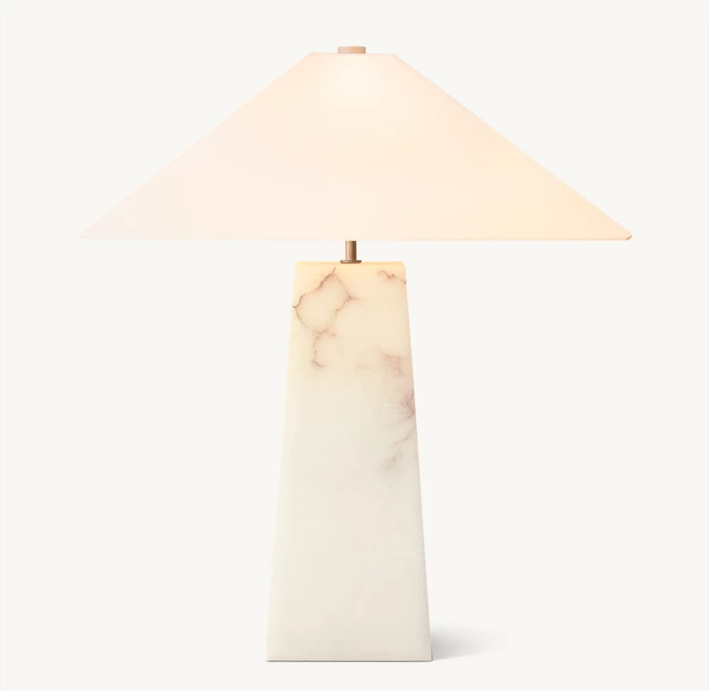 EVOKE ALABASTER TABLE LAMP – PYRAMID SHADE - Image 1
