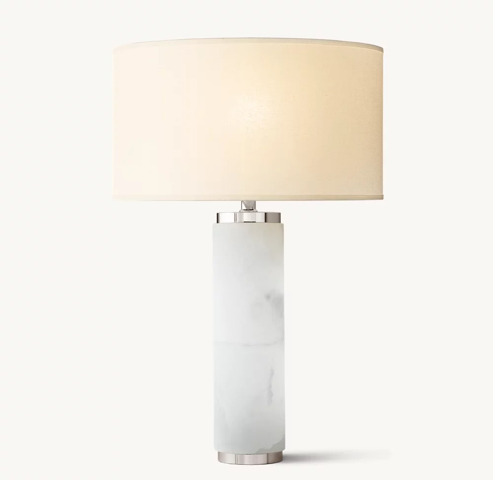 CYLINDRICAL COLUMN ALABASTER TABLE LAMP - Image 6