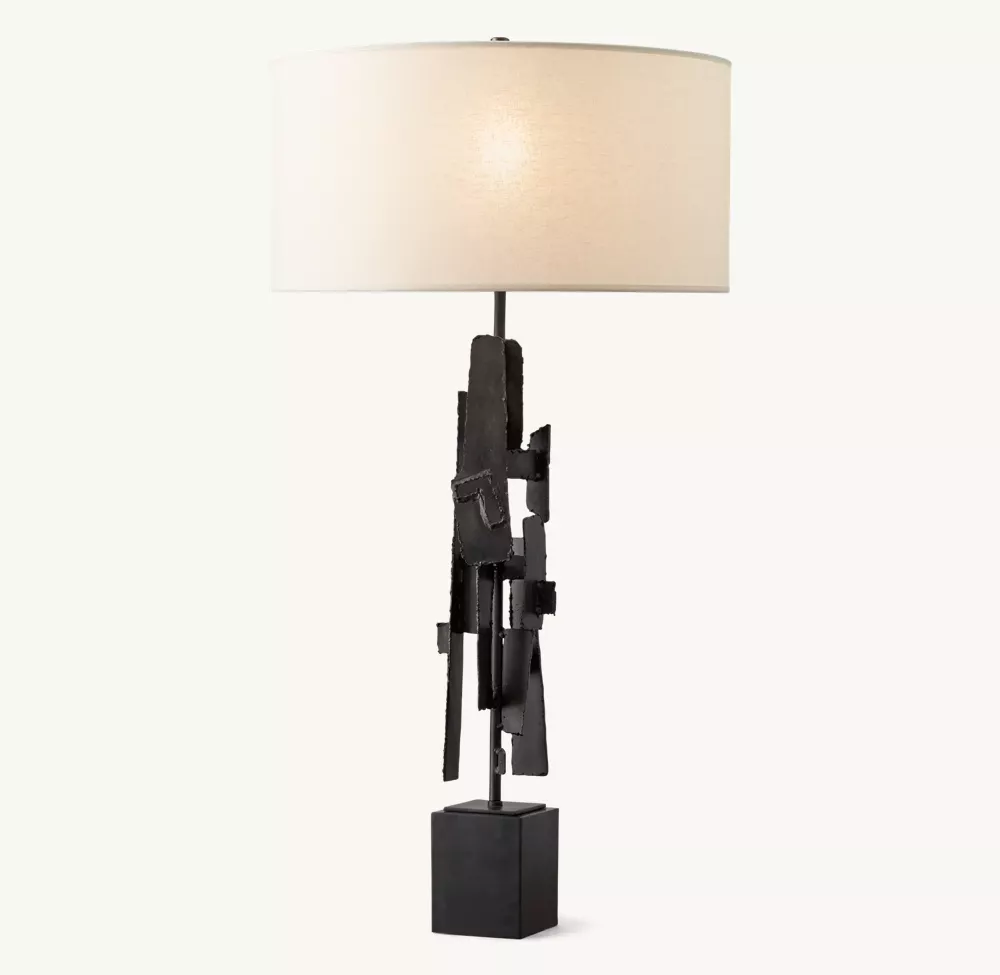 BRUTALIST TORCH-CUT BUFFET LAMP - Image 3