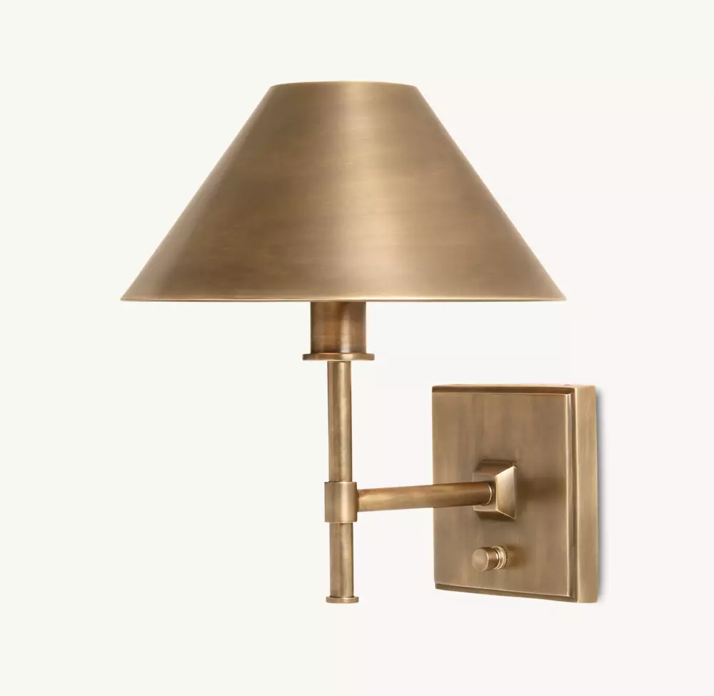 PETITE CANDLESTICK METAL SHADE SCONCE - Image 1