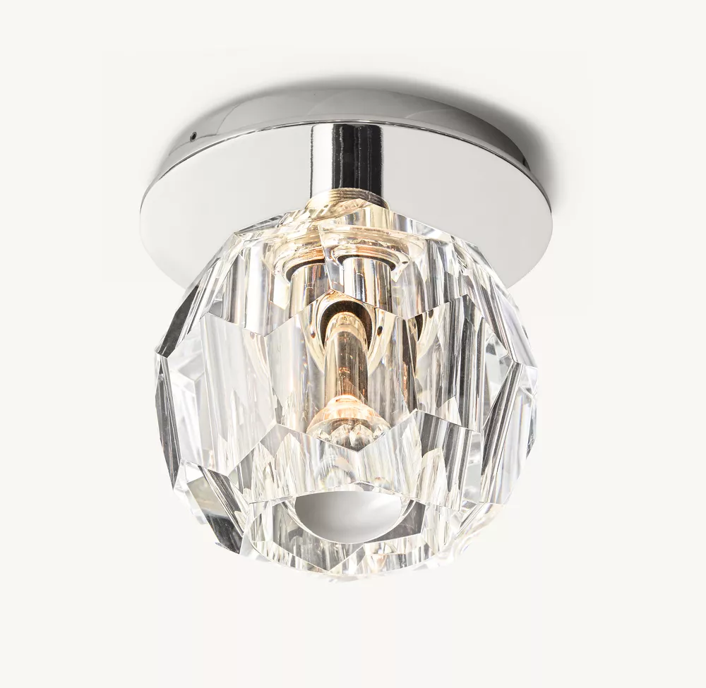 BOULE DE CRISTAL CLEAR GLASS PETITE FLUSHMOUNT - Image 1