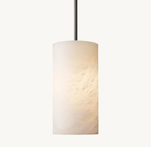 HAND-CARVED ALABASTER CYLINDER PENDANT 14