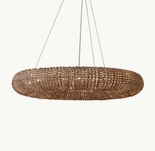CRYSTAL HALO SMOKE ROUND LED CHANDELIER 41