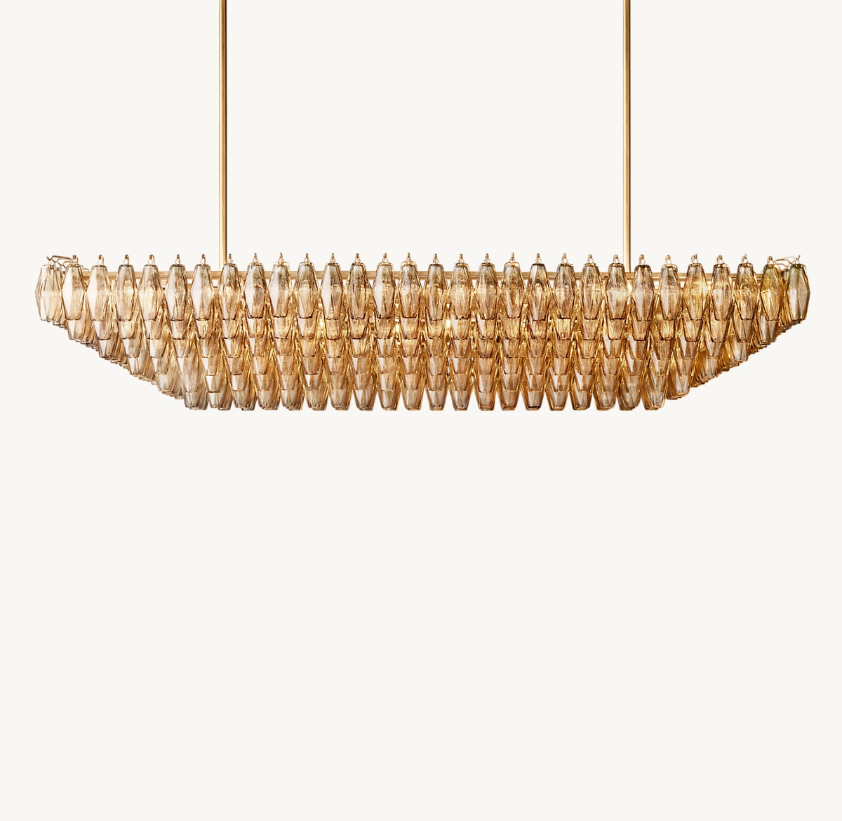 CHIARA SMOKE GLASS TIERED RECTANGULAR CHANDELIER 74