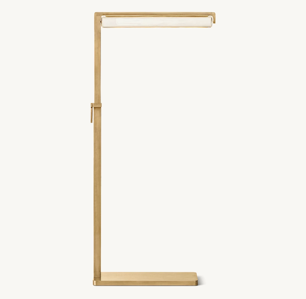Audubon Crystal Task Floor Lamp - Lacquered Burnished Brass