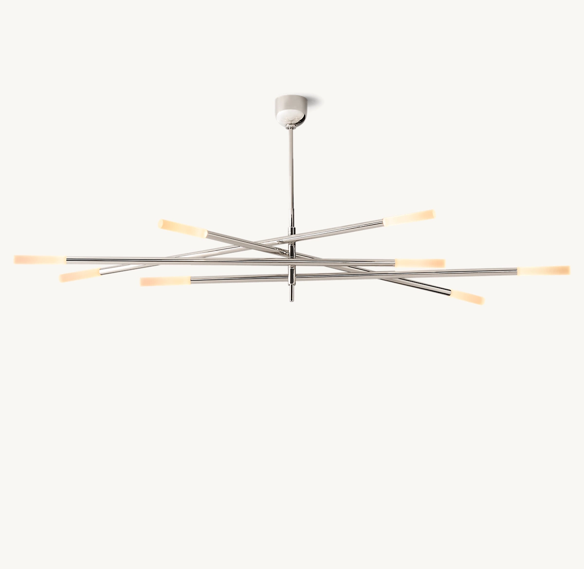 ROUSSEAU 8-LIGHT MOBILE ETCHED ROD CHANDELIER - Polished Nickel