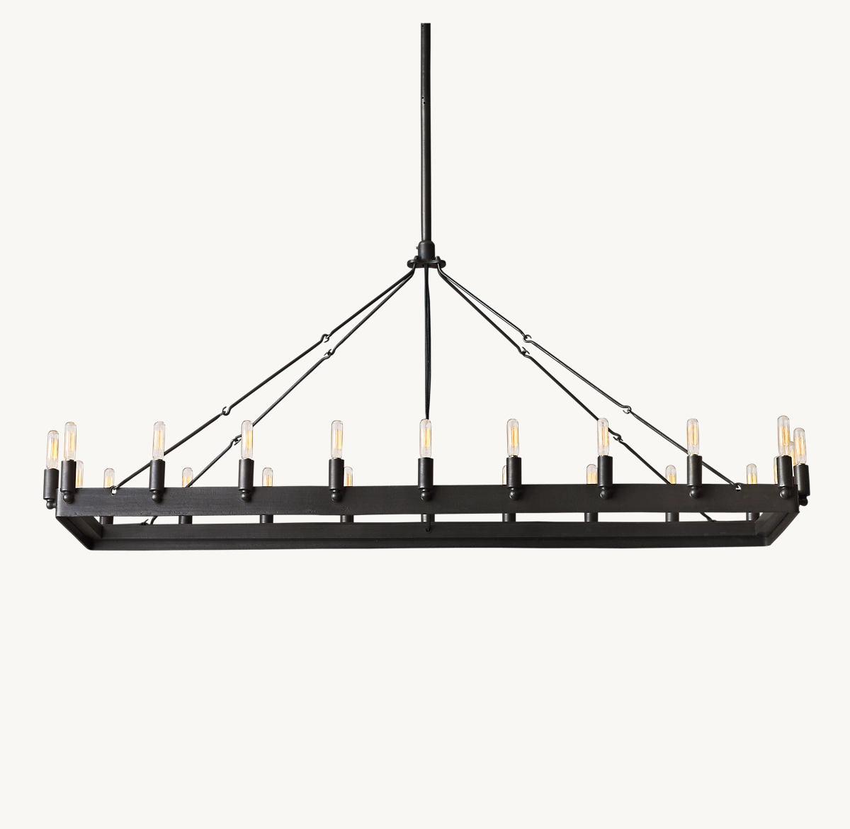CAMINO VINTAGE CANDELABRA RECTANGULAR CHANDELIER 52