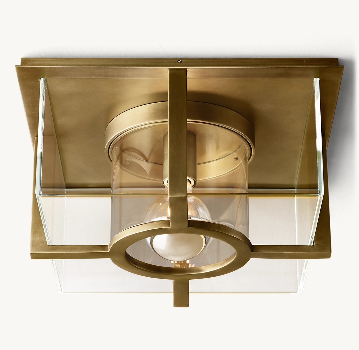 PÉTRUS SQUARE FLUSHMOUNT - Lacquered Burnished Brass