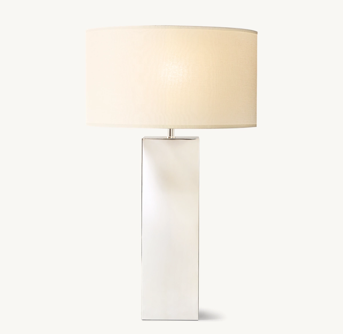 SAREZZO METAL SQUARE TABLE LAMP - Polished Nickel