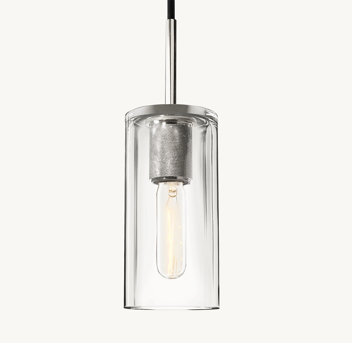 UTILITAIRE CYLINDER SHADE PENDANT - Polished Nickel