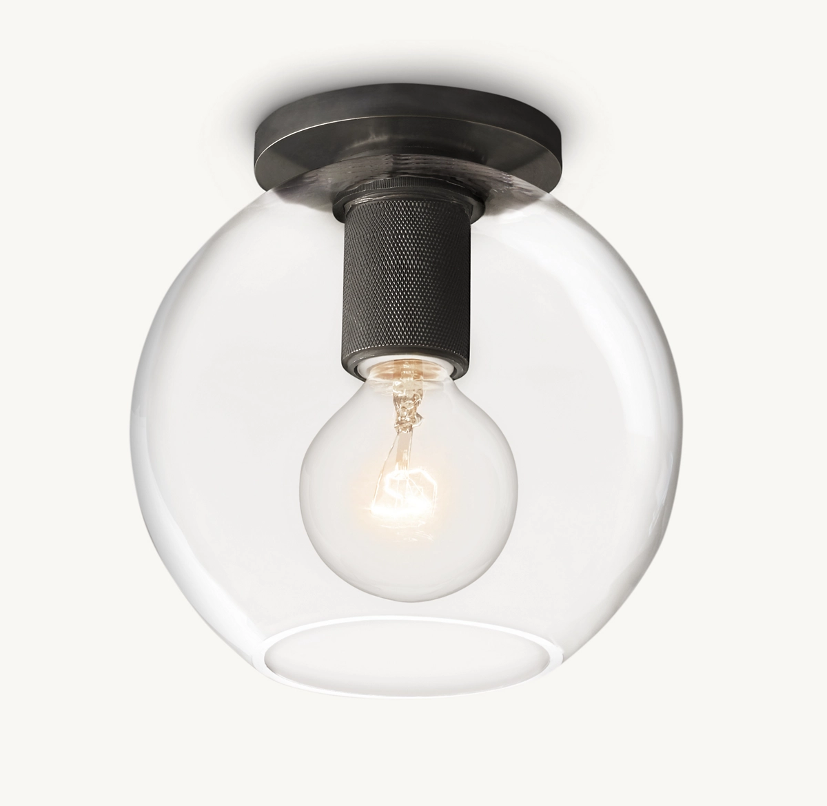 UTILITAIRE GLOBE SHADE FLUSHMOUNT - Bronze