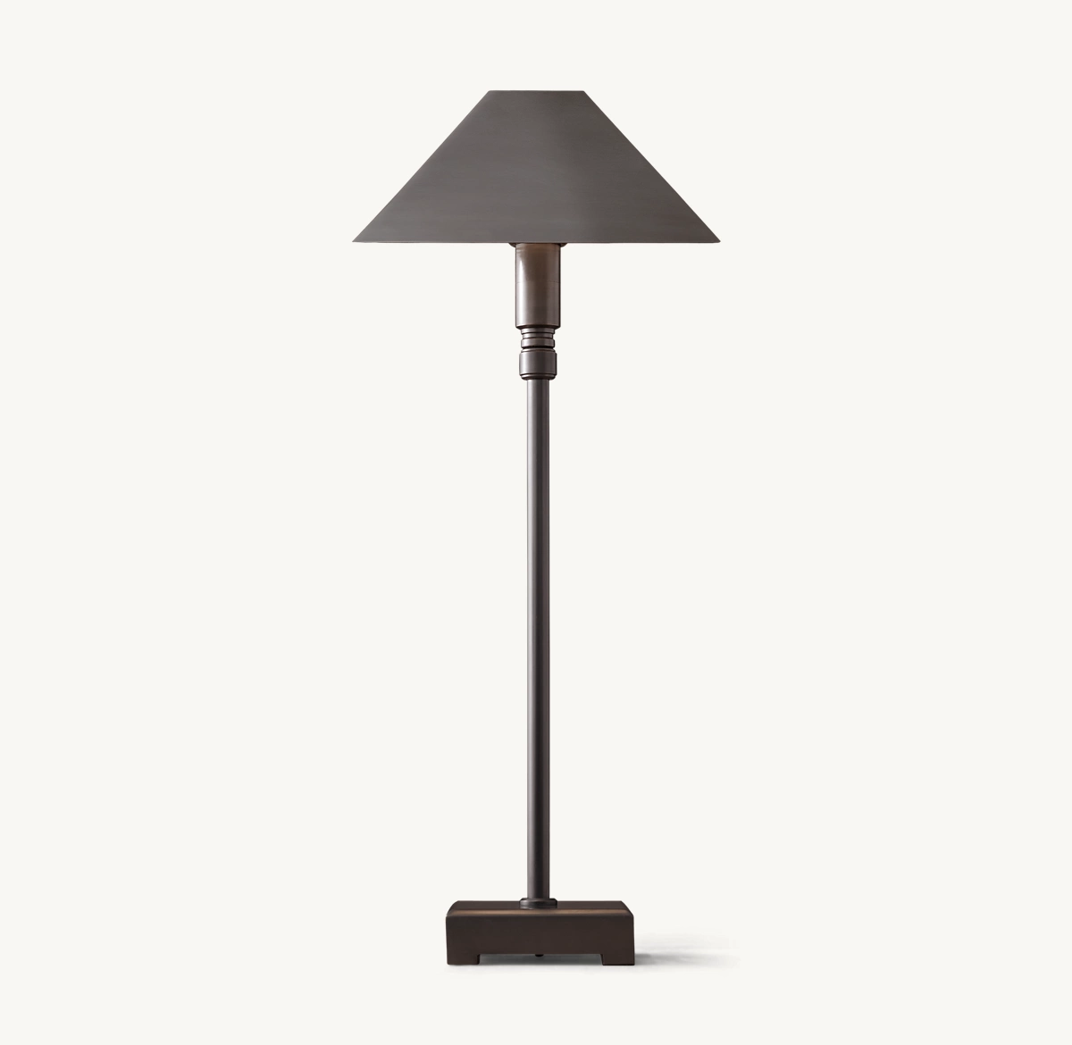 PYRAMID METAL SHADE TELESCOPING TABLE LAMP - Bronze