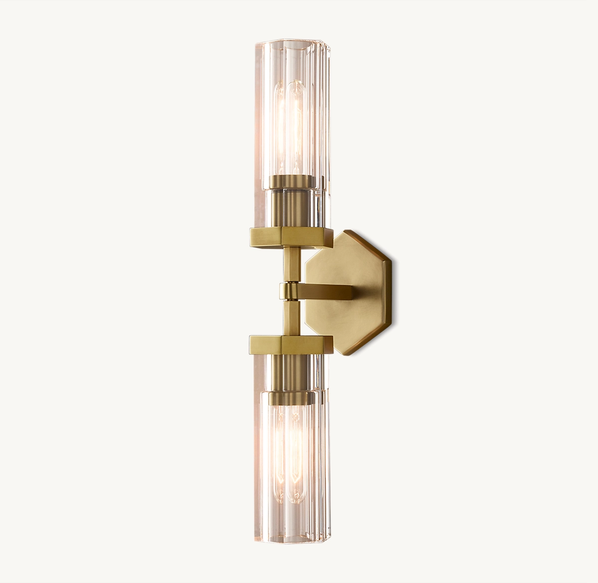 LAMBETH HEXAGONAL LINEAR SCONCE - Lacquered Burnished Brass