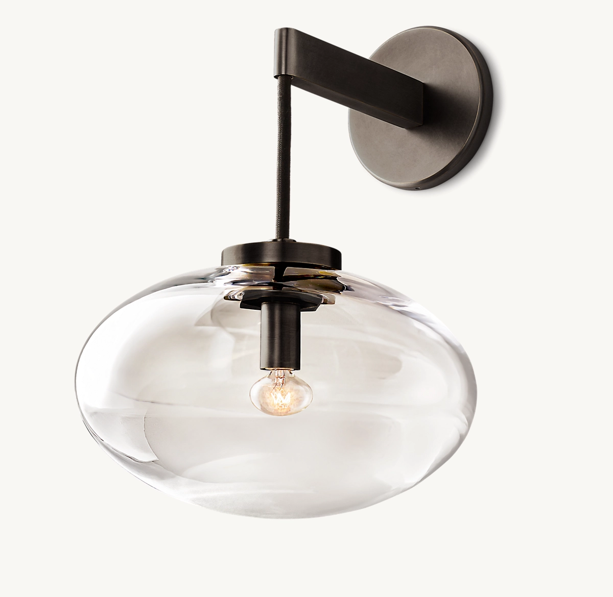 CABRETTE CLEAR GLASS SCONCE - Bronze