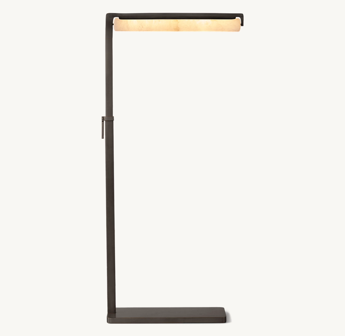 Audubon Alabaster Task Floor Lamp - Bronze
