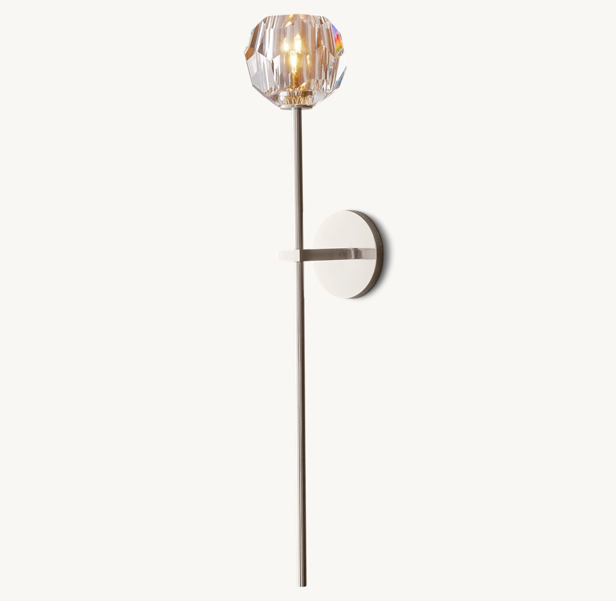BOULE DE CRISTAL CLEAR GLASS GRAND SCONCE - Polished Nickel