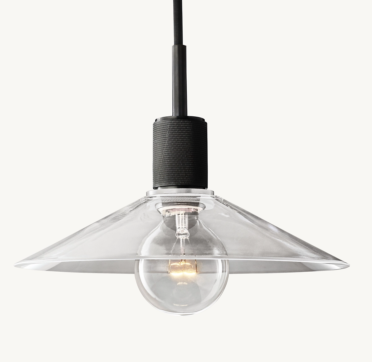 UTILITAIRE GLASS SLOPE SHADE PENDANT - Bronze