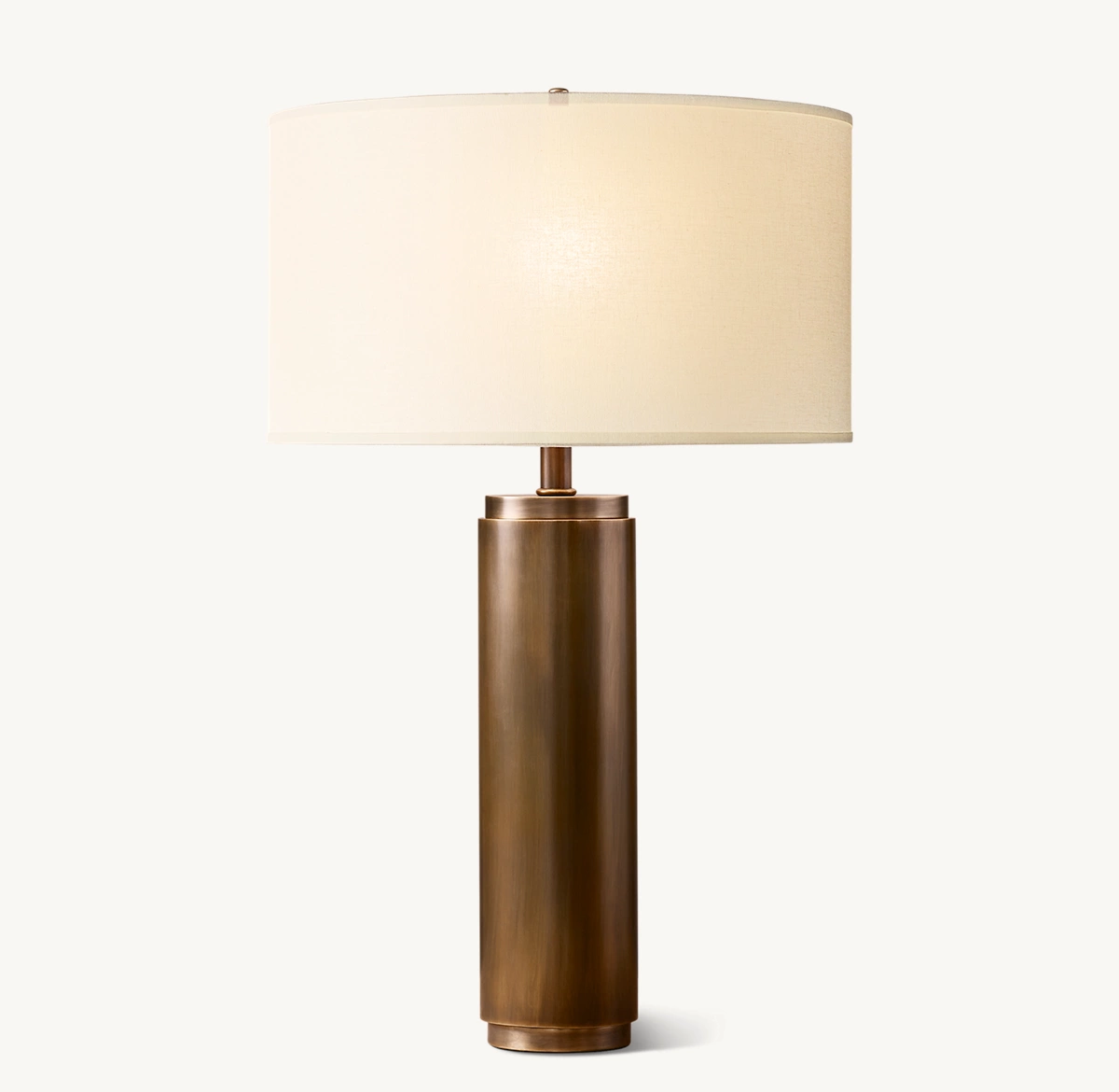 CYLINDRICAL COLUMN TABLE LAMP - Vintage Brass