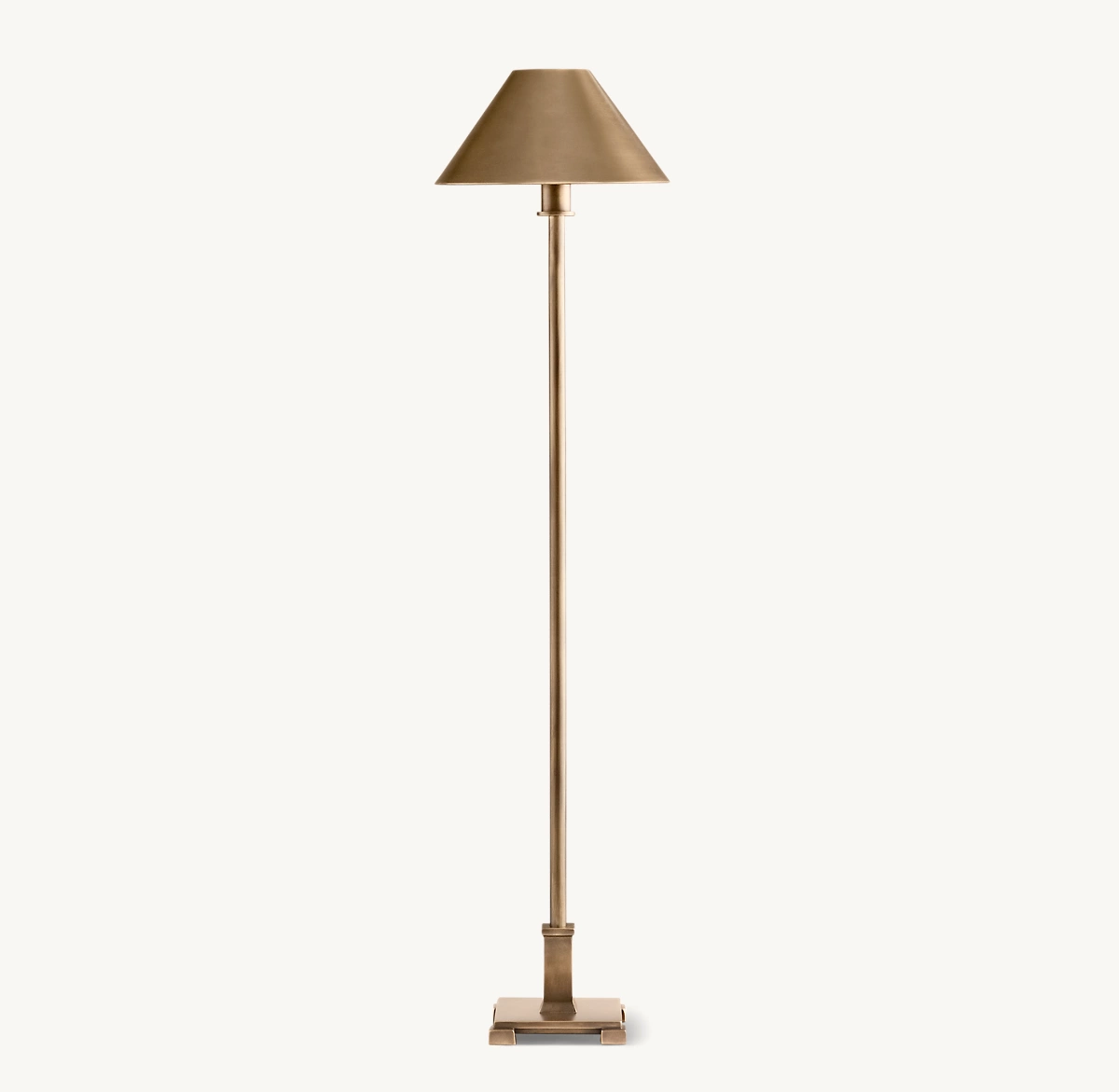 PETITE CANDLESTICK METAL SHADE BUFFET LAMP - Vintage Brass