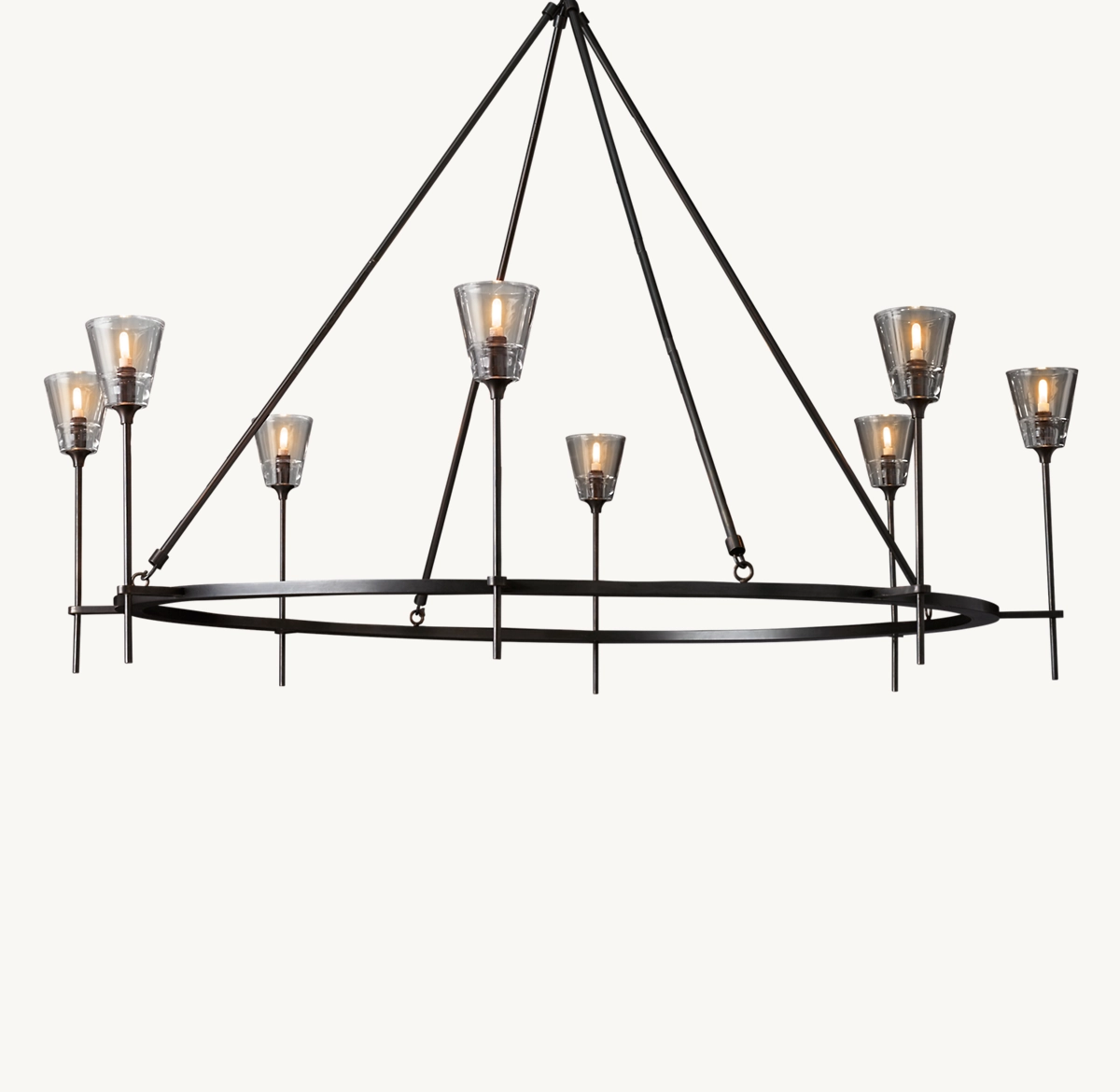 TORCHE DE VERRE ROUND CHANDELIER 58