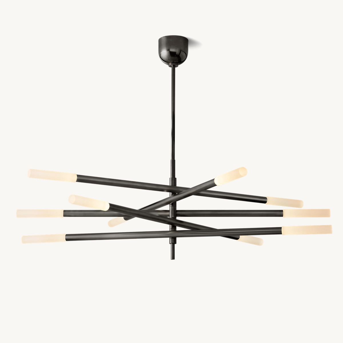 ROUSSEAU 10-LIGHT MOBILE ETCHED ROD CHANDELIER - Bronze