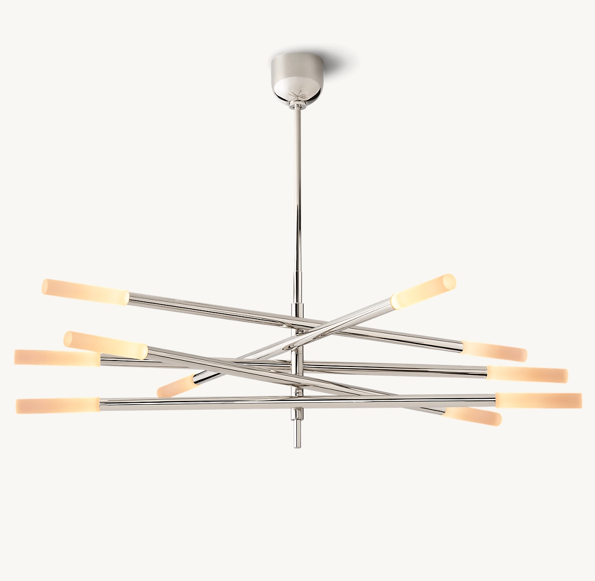 ROUSSEAU 10-LIGHT MOBILE ETCHED ROD CHANDELIER - Polished Nickel