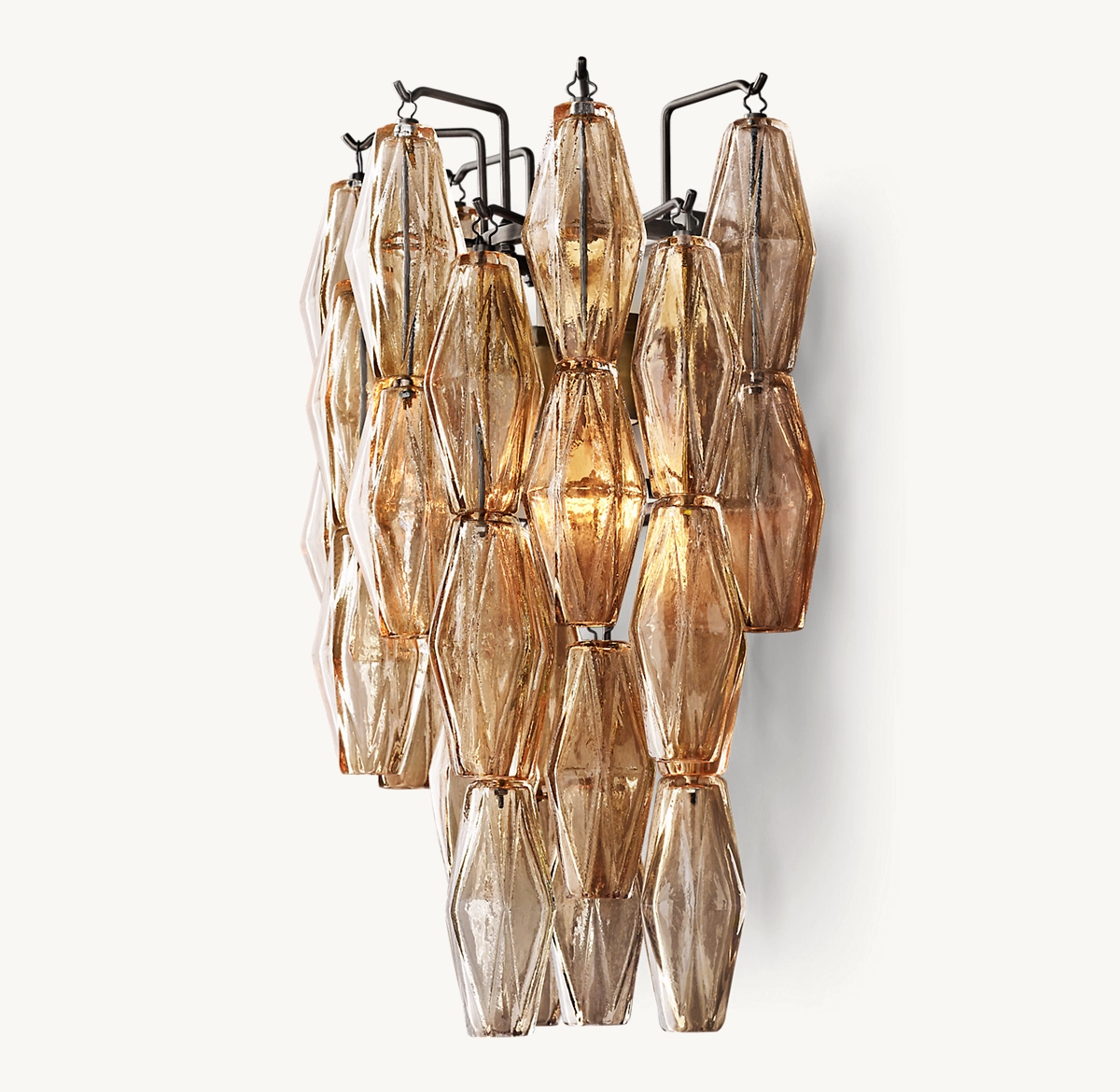 CHIARA SMOKE GLASS SCONCE - Bronze