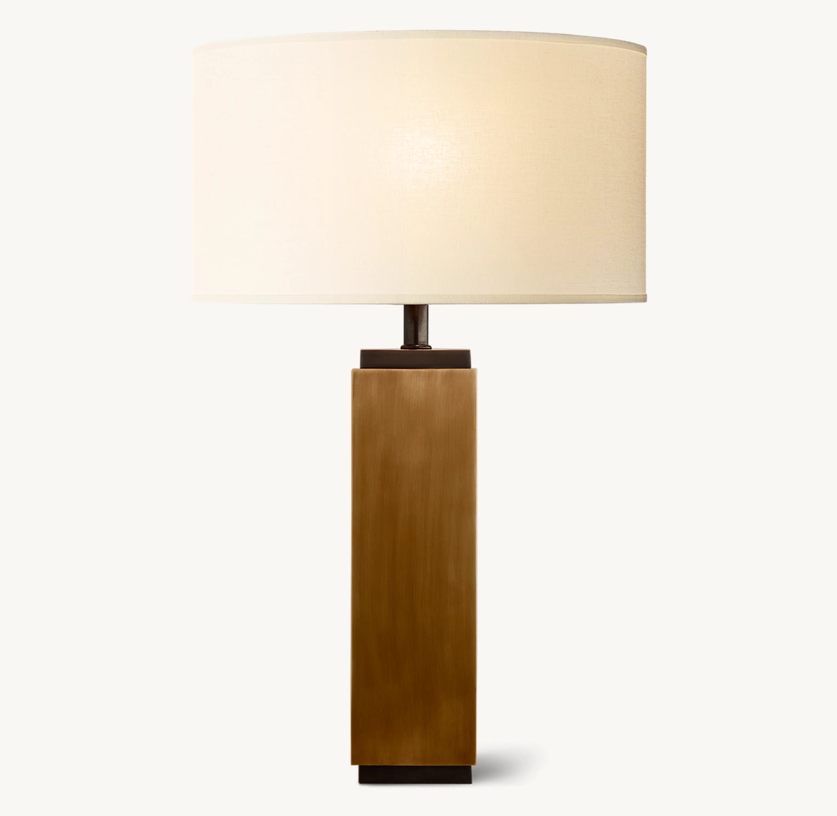SQUARE COLUMN TABLE LAMP - Vintage Brass/ Bronze