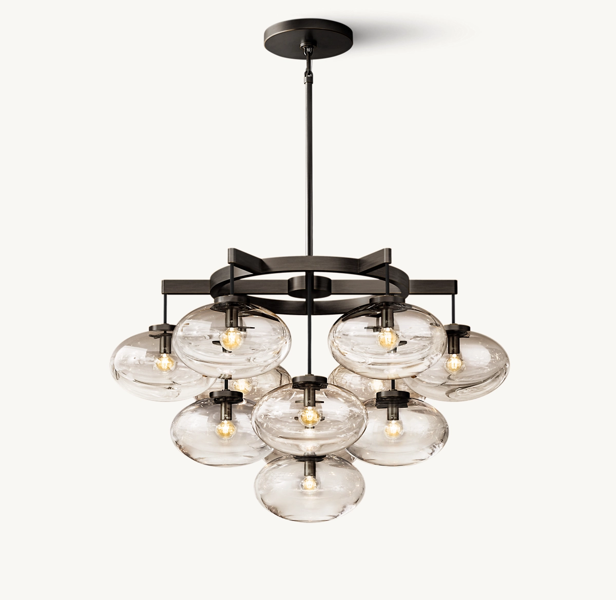 CABRETTE CLEAR GLASS ROUND CHANDELIER 36