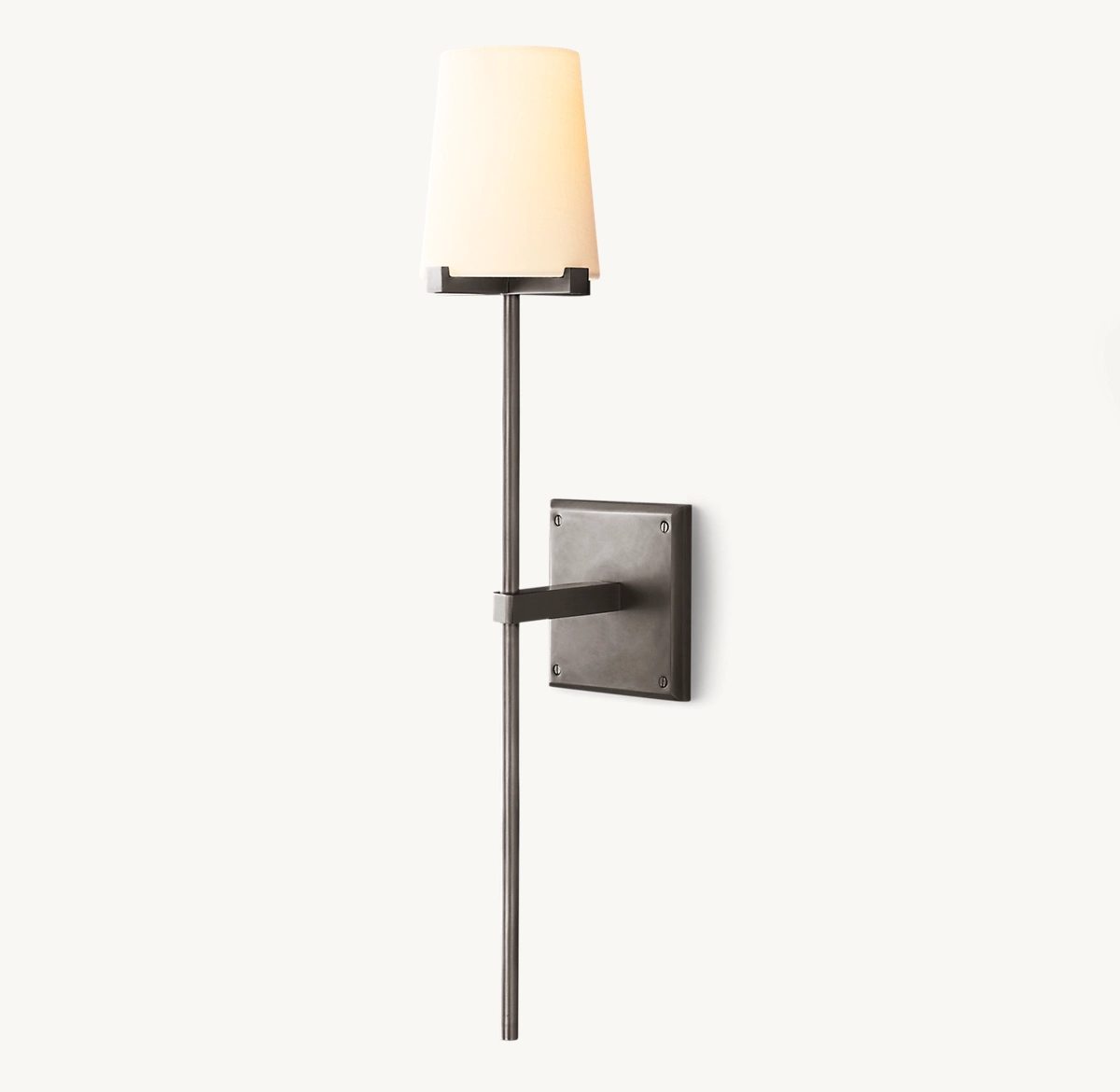 PAUILLAC FABRIC SHADE TORCH SCONCE - Bronze