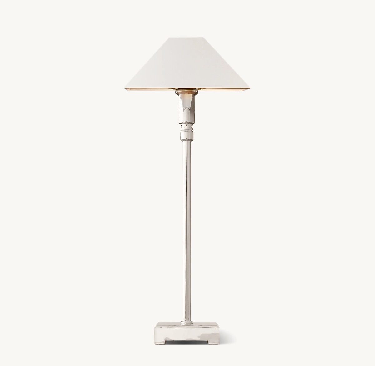 PYRAMID METAL SHADE TELESCOPING TABLE LAMP - Polished Nickel