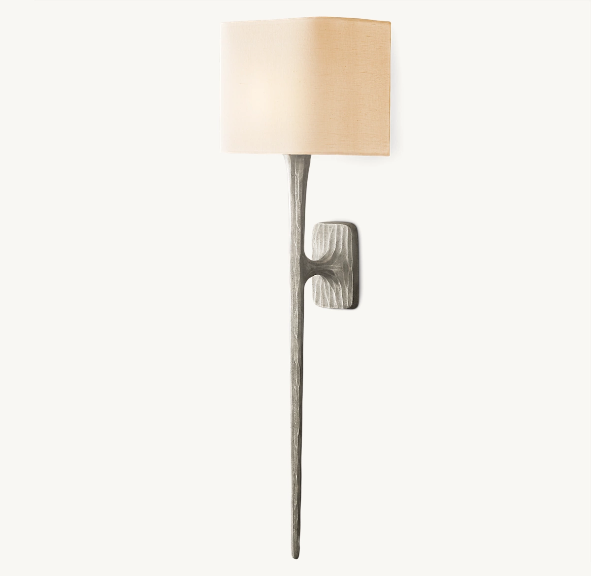 THADDEUS GRAND SHADED SCONCE - Forged Pewter